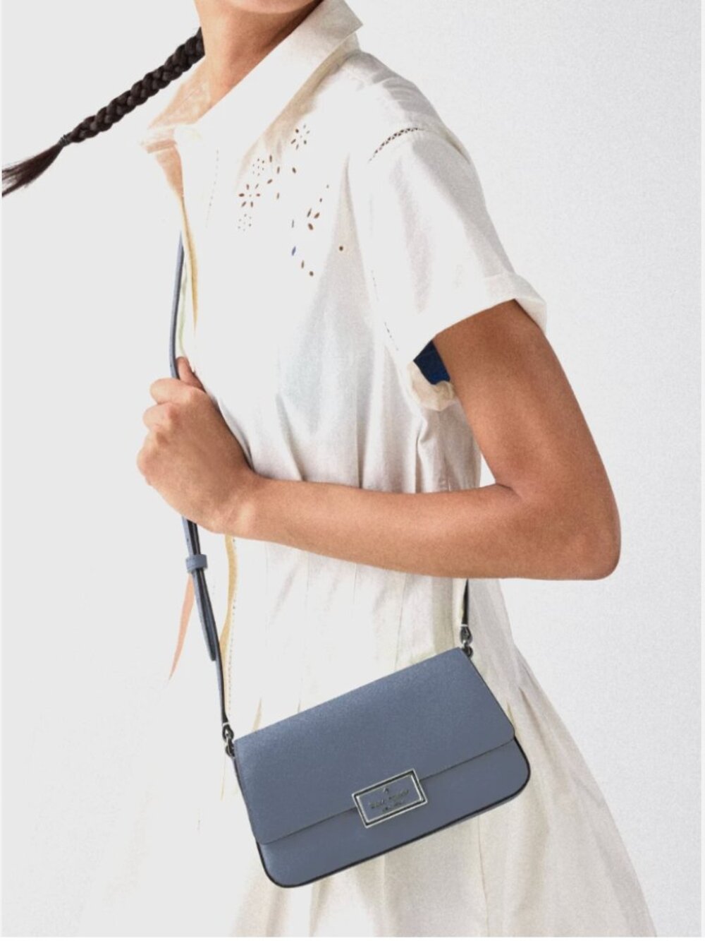New Kate Spade New York Reegan Mini Flap Crossbody Cinder Grey